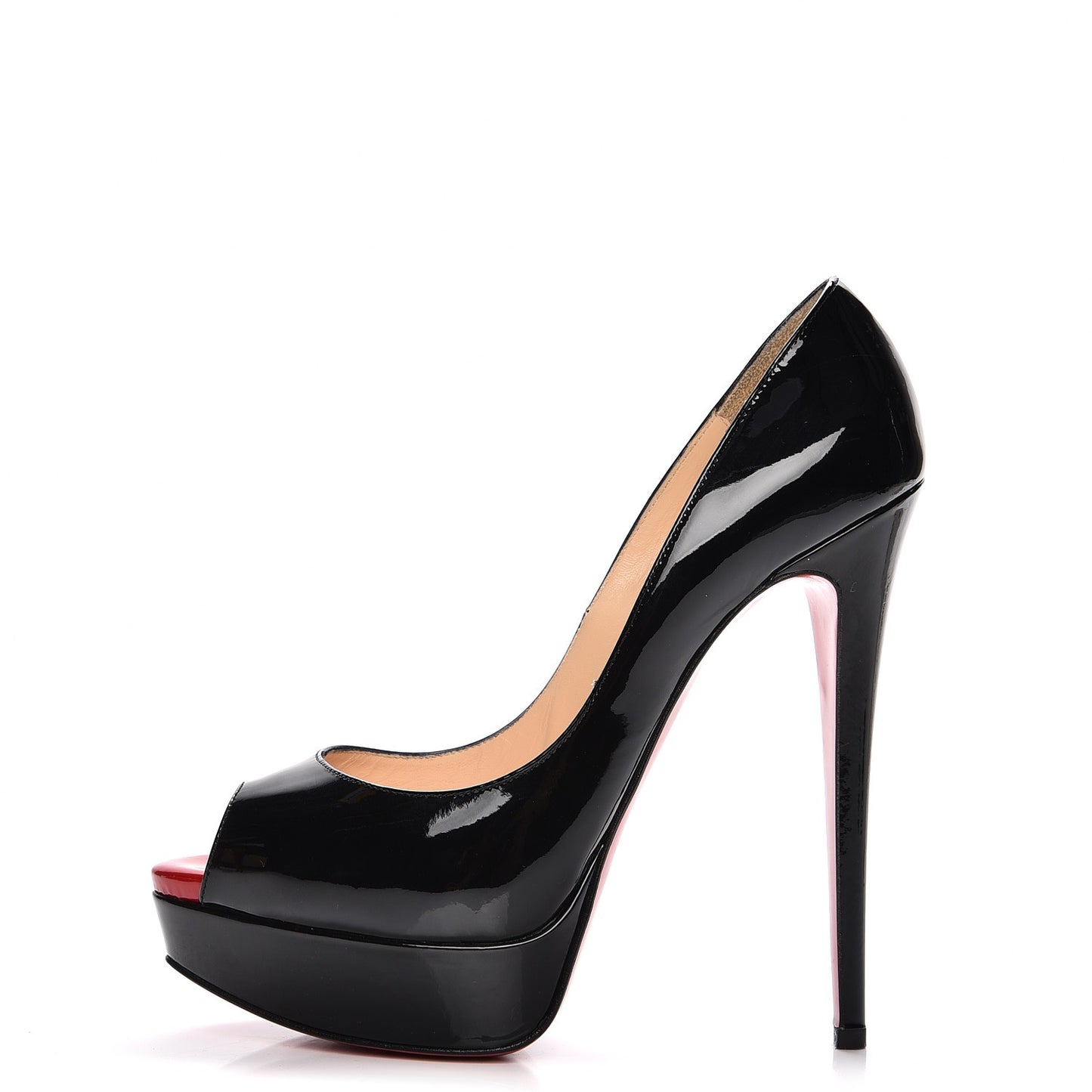 Patent Lady Peep 150 Pumps 39 Black Red