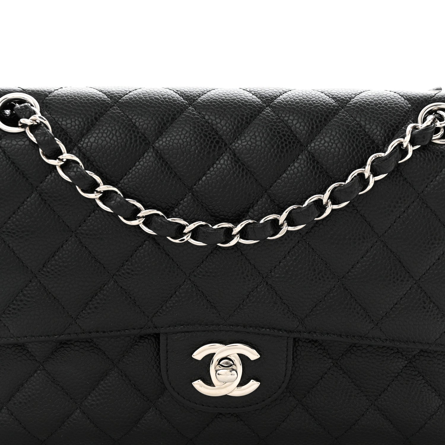 Chanel Caviar Quilted Medium Double Flap Black 8 of 10
