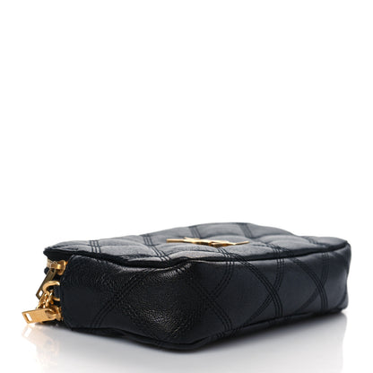 Saint Laurent Grained Lambskin Quilted Mini Becky Double Zip Bag Black 4 of 13