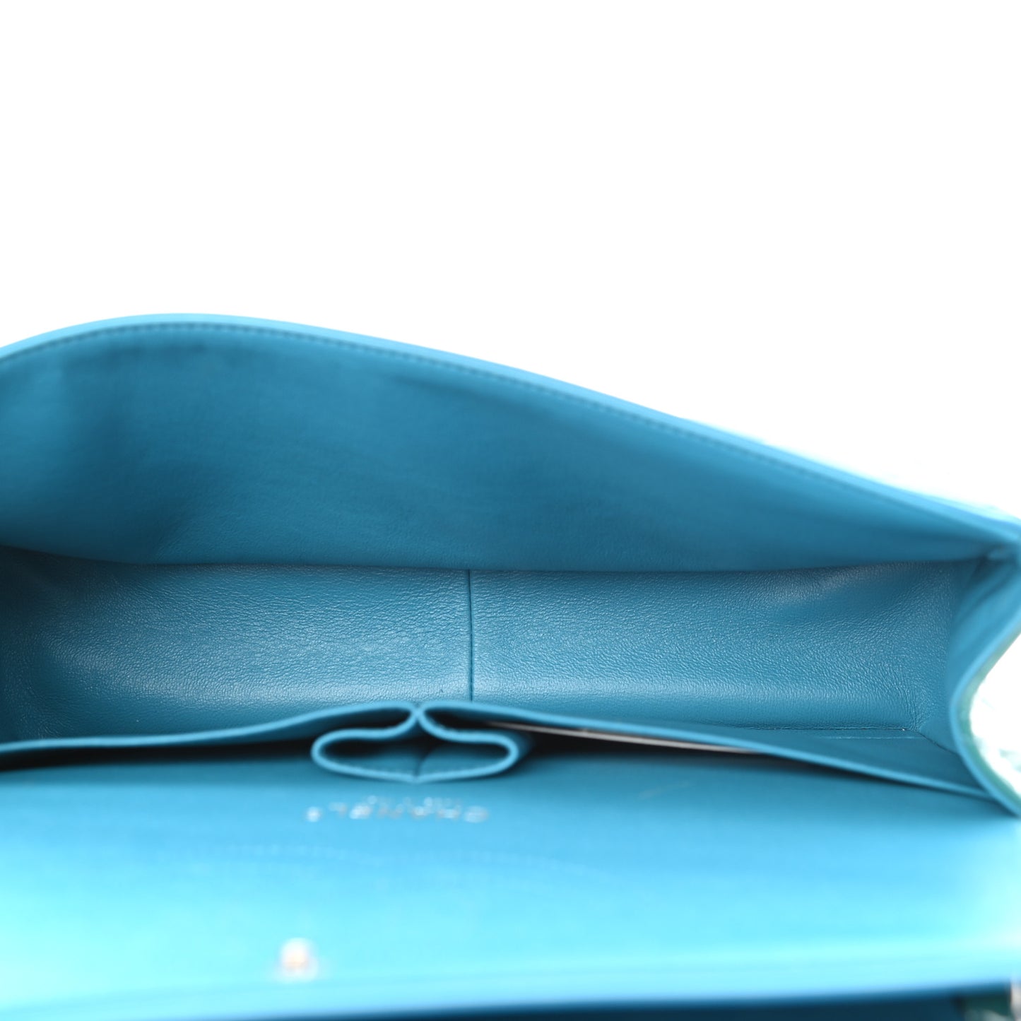 Patent Quilted Jumbo Double Flap Blue