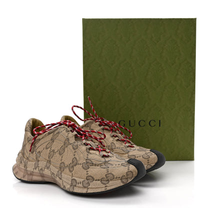 Gucci Ultralight Plume Calfskin Monogram Printed Mens Gucci Run Sneakers 8 Beige Ebony 10 of 10