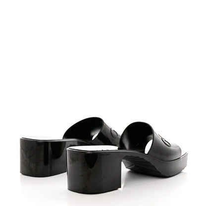 Gucci Rubber Gucci Logo Womens Platform 20/60mm Slide Sandals 39 Black 4 of 11