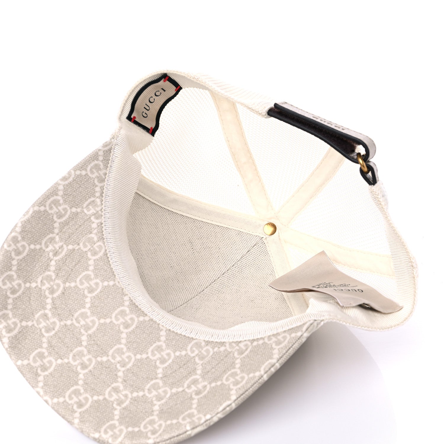 Gucci GG Supreme Monogram Mesh Baseball Hat M Beige Mystic White Ivory 6 of 11