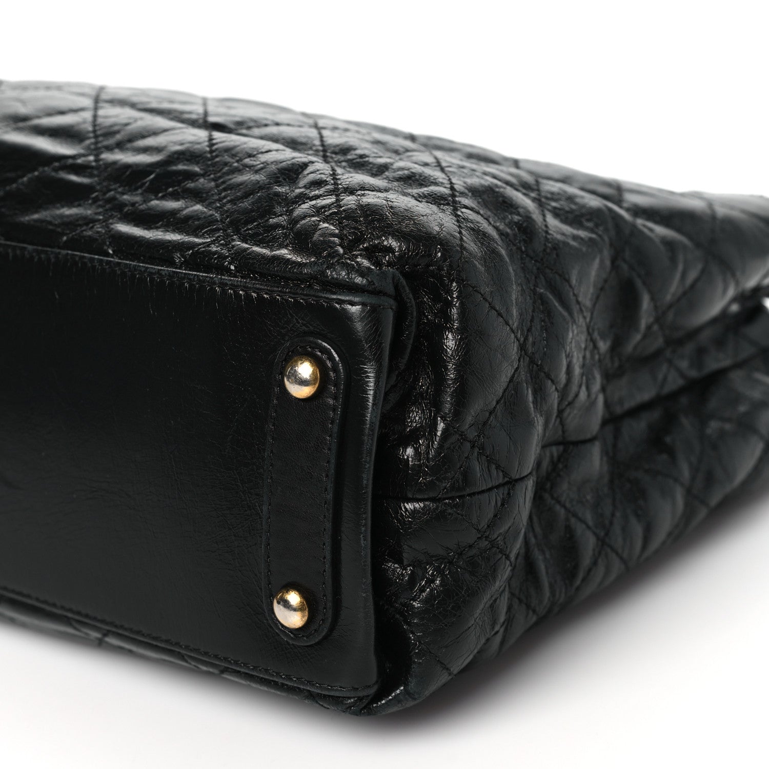 Chanel Glazed Calfskin Stingray Large Bindi CC Tote Black 10 of 12