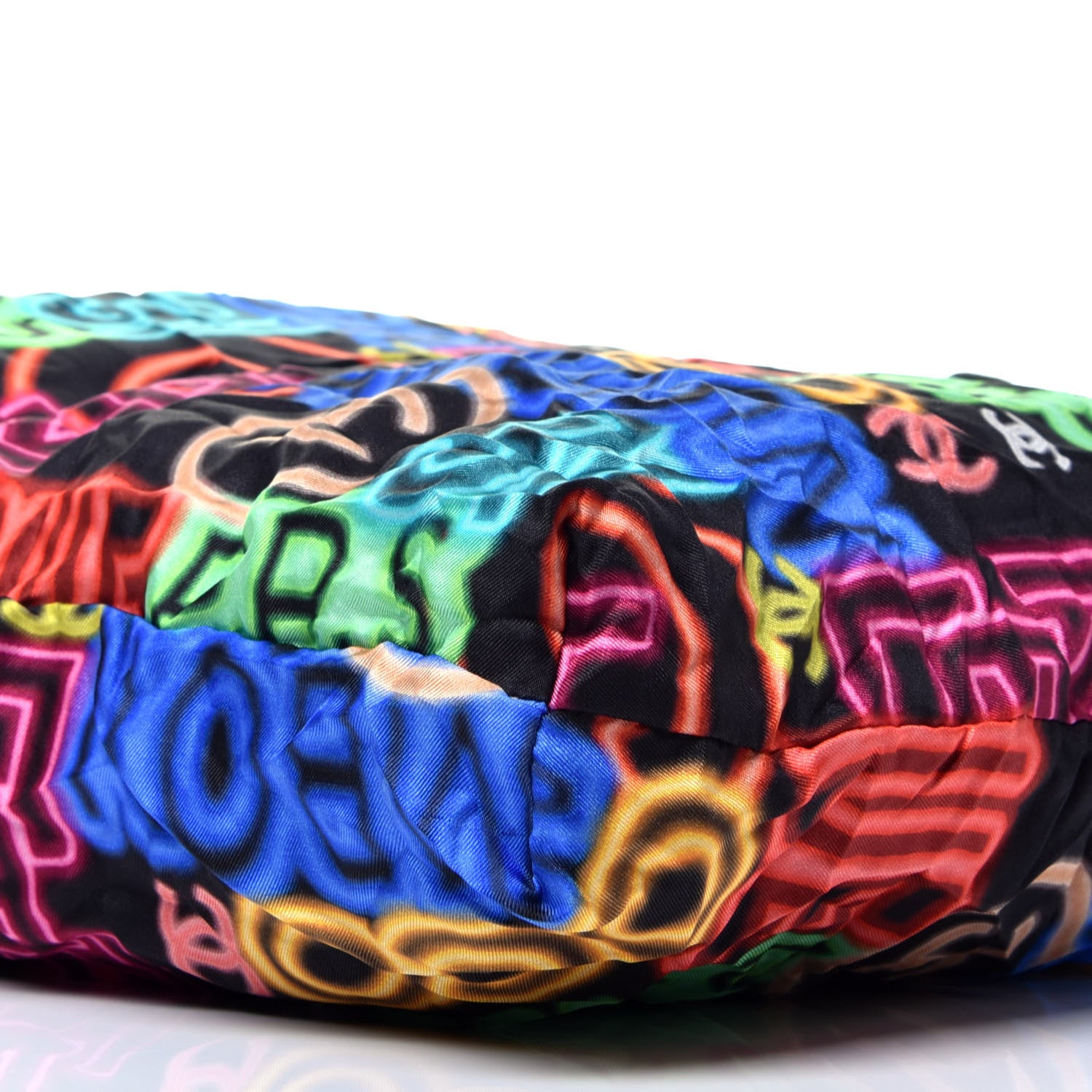 Chanel Caviar Fabric Graffiti Foldable Tote Bag With Chain Black Multicolor 17 of 17