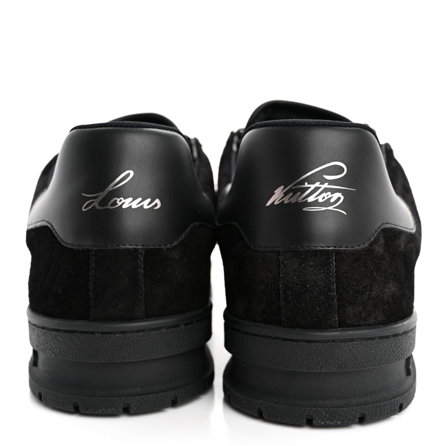 Suede Mens LV Trainer Sneakers 9 Black