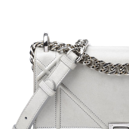 Christian Dior Metallic Patent Micro-Cannage Small Diorama Flap Bag Silver 10 of 10