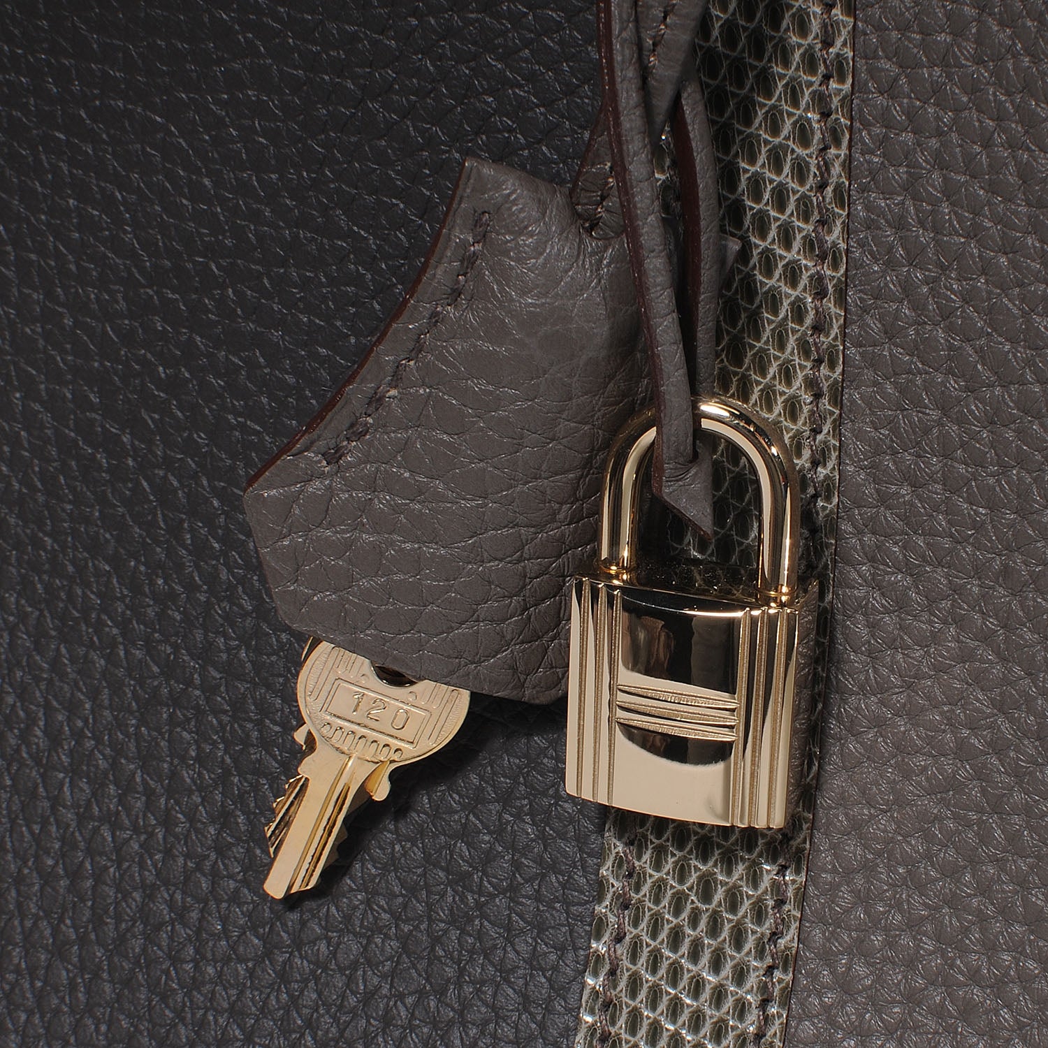 Hermes Taurillon Clemence and Lizard Club Birkin 35 Etain 9 of 11