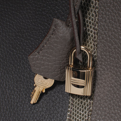 Hermes Taurillon Clemence and Lizard Club Birkin 35 Etain 9 of 11