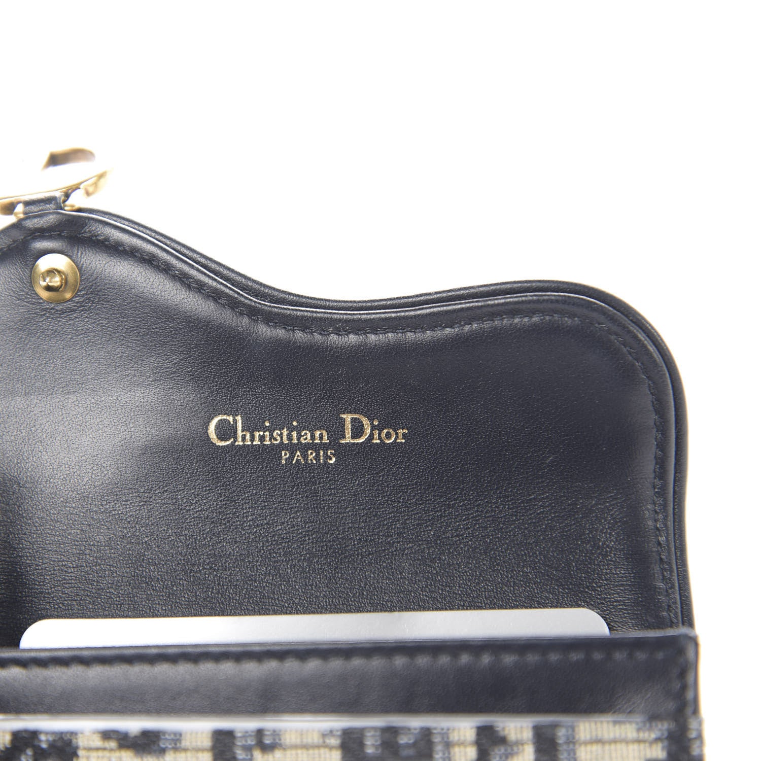 Christian Dior Oblique Saddle Card Holder Blue 6 of 7