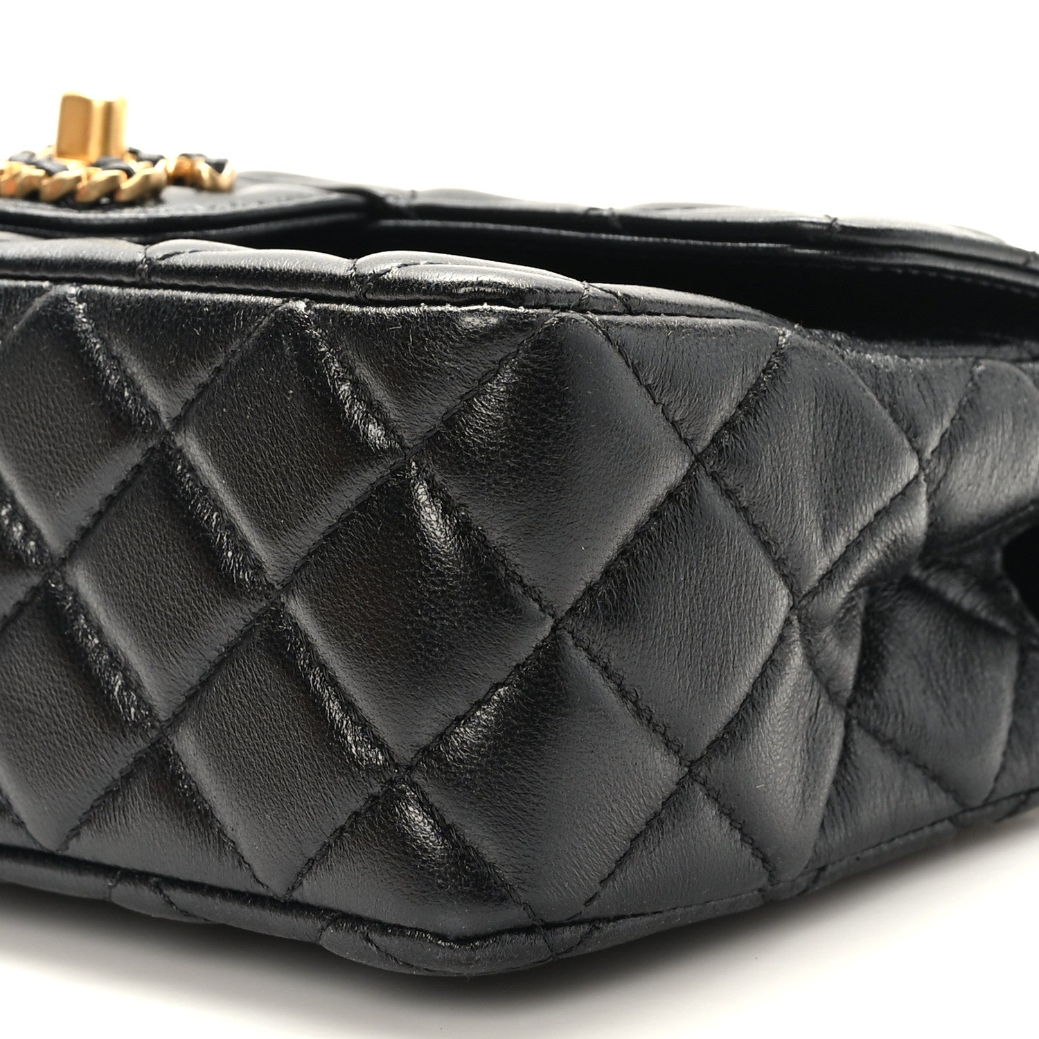Chanel Lambskin Quilted Mini Strass On Top Flap Black 9 of 10