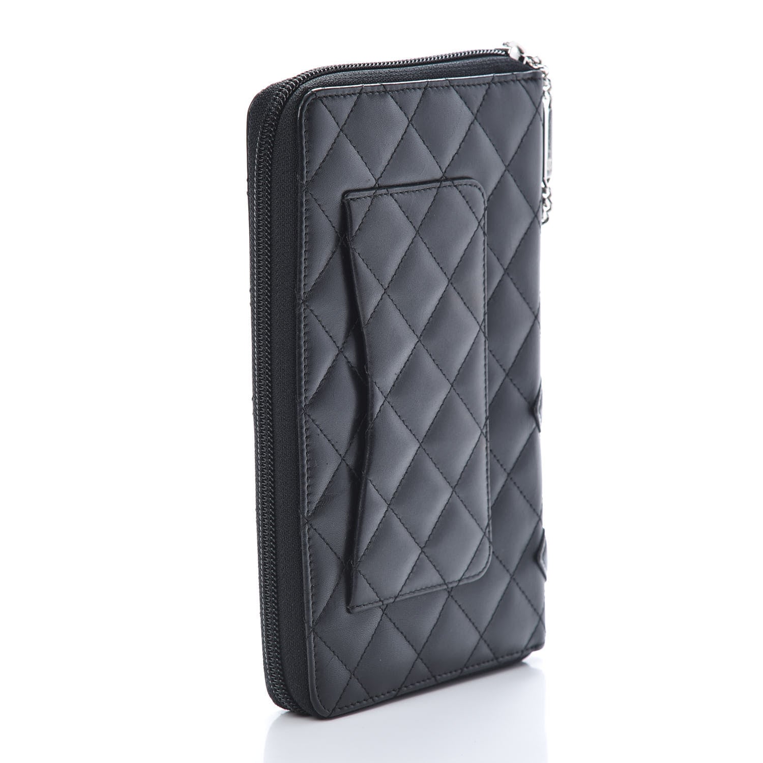 Chanel Calfskin Cambon Zip Around Organizer Wallet Black 3 of 9