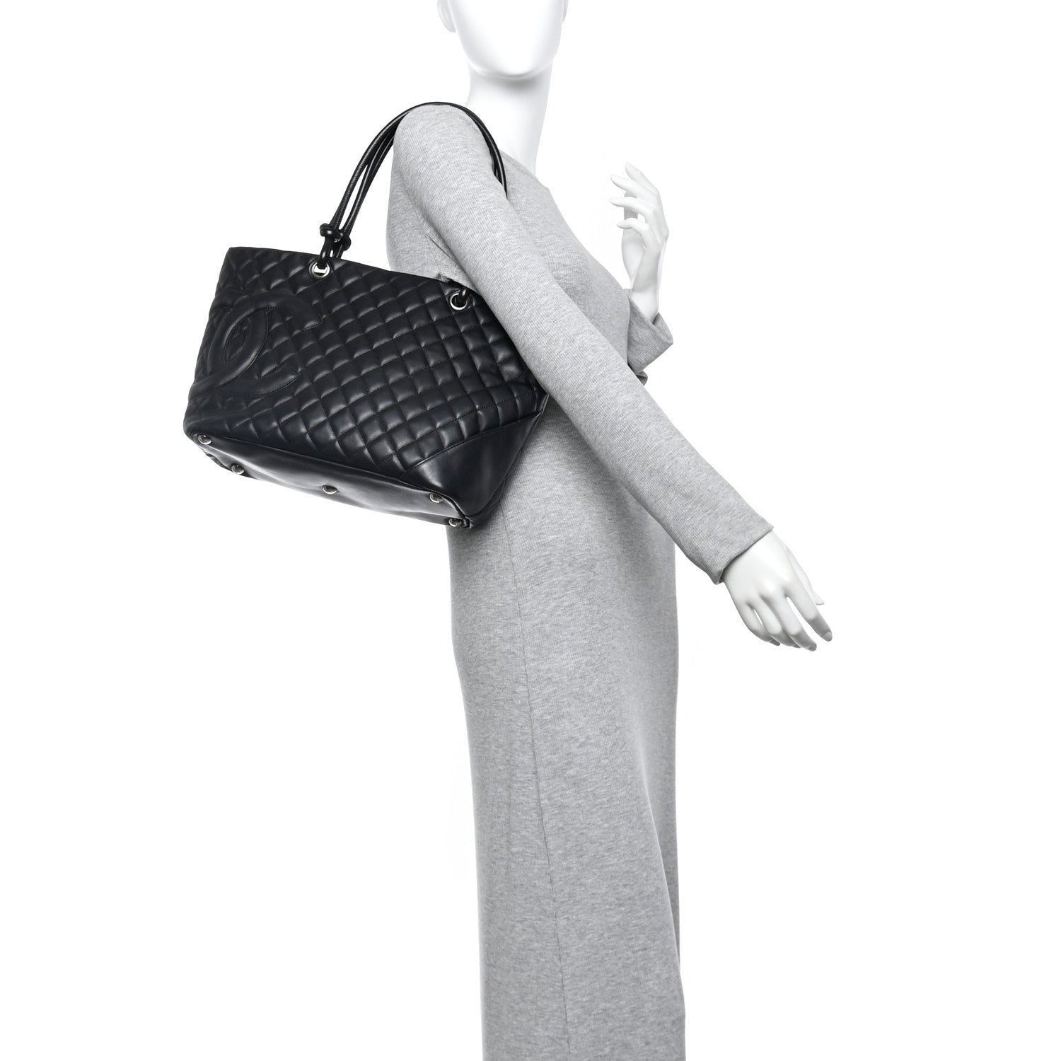 Chanel Calfskin Quilted Large Cambon Tote Black 2 of 11