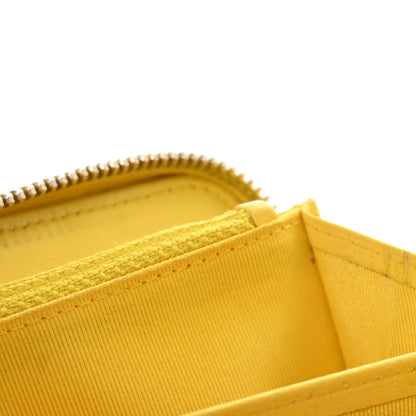 Chanel Lambskin Quilted Large Gusset Zip Around Wallet Yellow 8 of 9