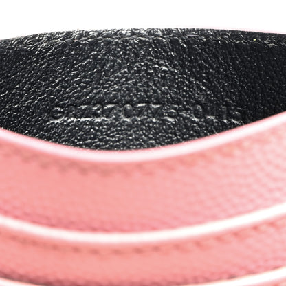 Saint Laurent Grain De Poudre Matelasse Chevron Monogram Credit Card Case Dark Rose 7 of 12