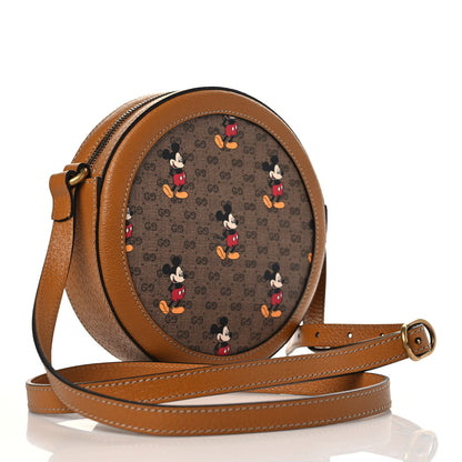 Gucci X DISNEY Mini Vintage GG Supreme Monogram Mickey Mouse Round Shoulder Bag Beige Vintage Sun Oil 3 of 9