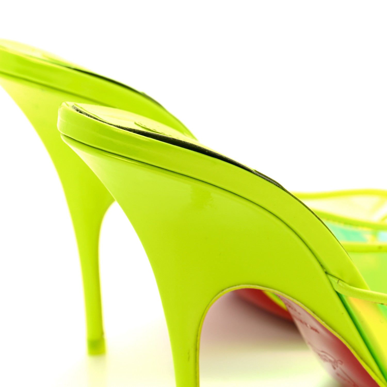 Christian Louboutin PVC Just Arch 100 Slide Sandals 37.5 Neon Yellow 8 of 9