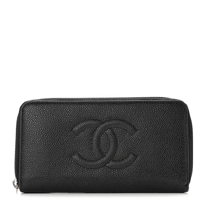 Chanel Caviar Large Timeless CC Zip Around Wallet Black 1 of 8