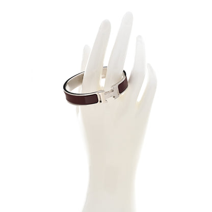 Hermes Enamel Narrow Clic Clac H Bracelet PM Burgundy 2 of 8
