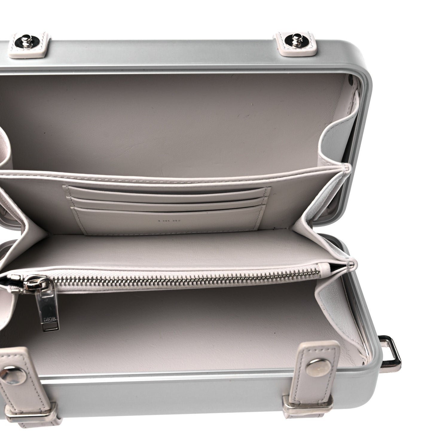 X RIMOWA Aluminum Personal Clutch On Strap Silver