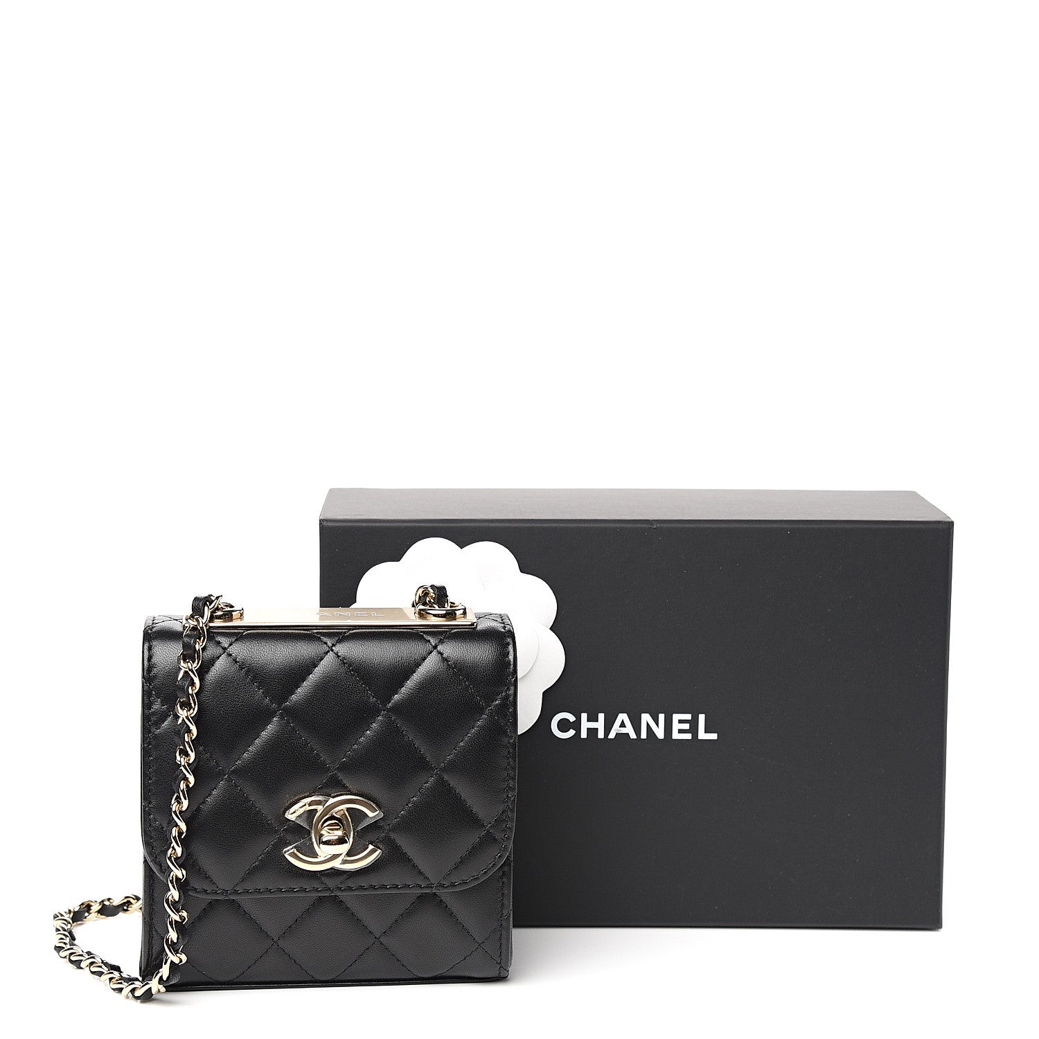Chanel Lambskin Quilted Mini Trendy CC Chain Wallet Black 10 of 10