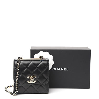 Chanel Lambskin Quilted Mini Trendy CC Chain Wallet Black 10 of 10