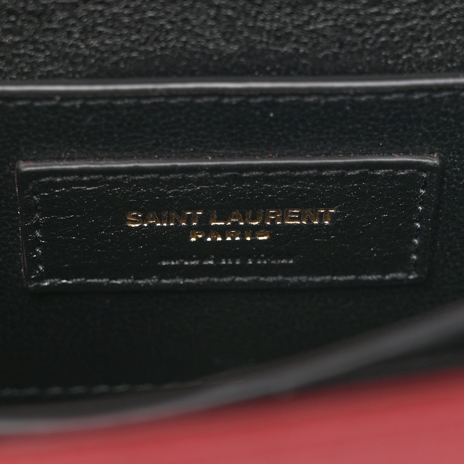 Saint Laurent Calfskin Crocodile Embossed Mini Classic Monogram Cassandra Top Handle Red 6 of 10