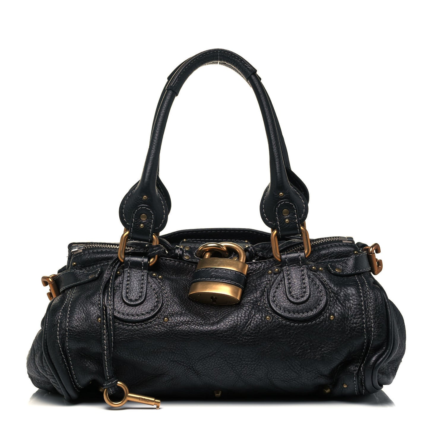 Calfskin Medium Paddington Satchel Black