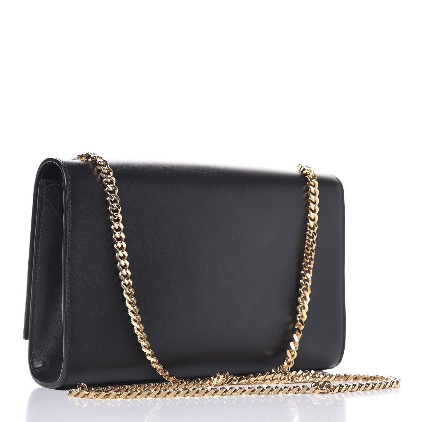 Calfskin Medium Monogram Kate Satchel Black
