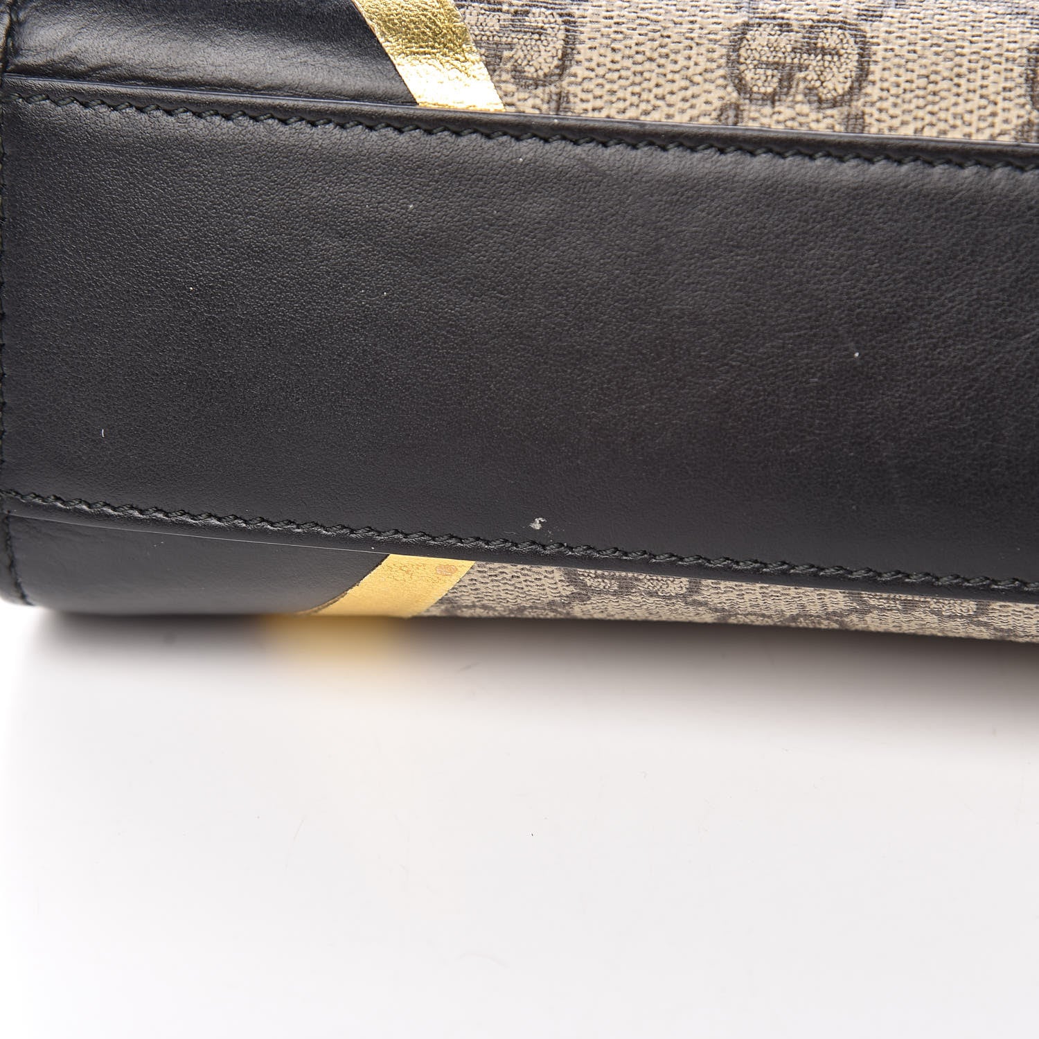 Gucci Calfskin GG Supreme Monogram Small Padlock Shoulder Bag Black Gold 19 of 19