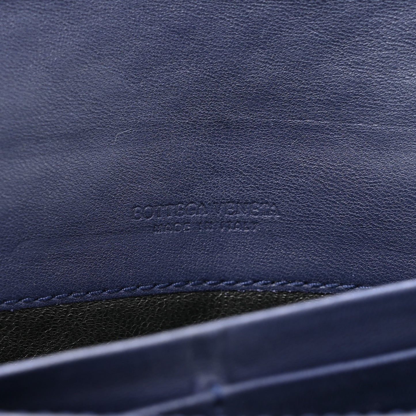 Nappa Intrecciato Continental Flap Wallet Dark Blue