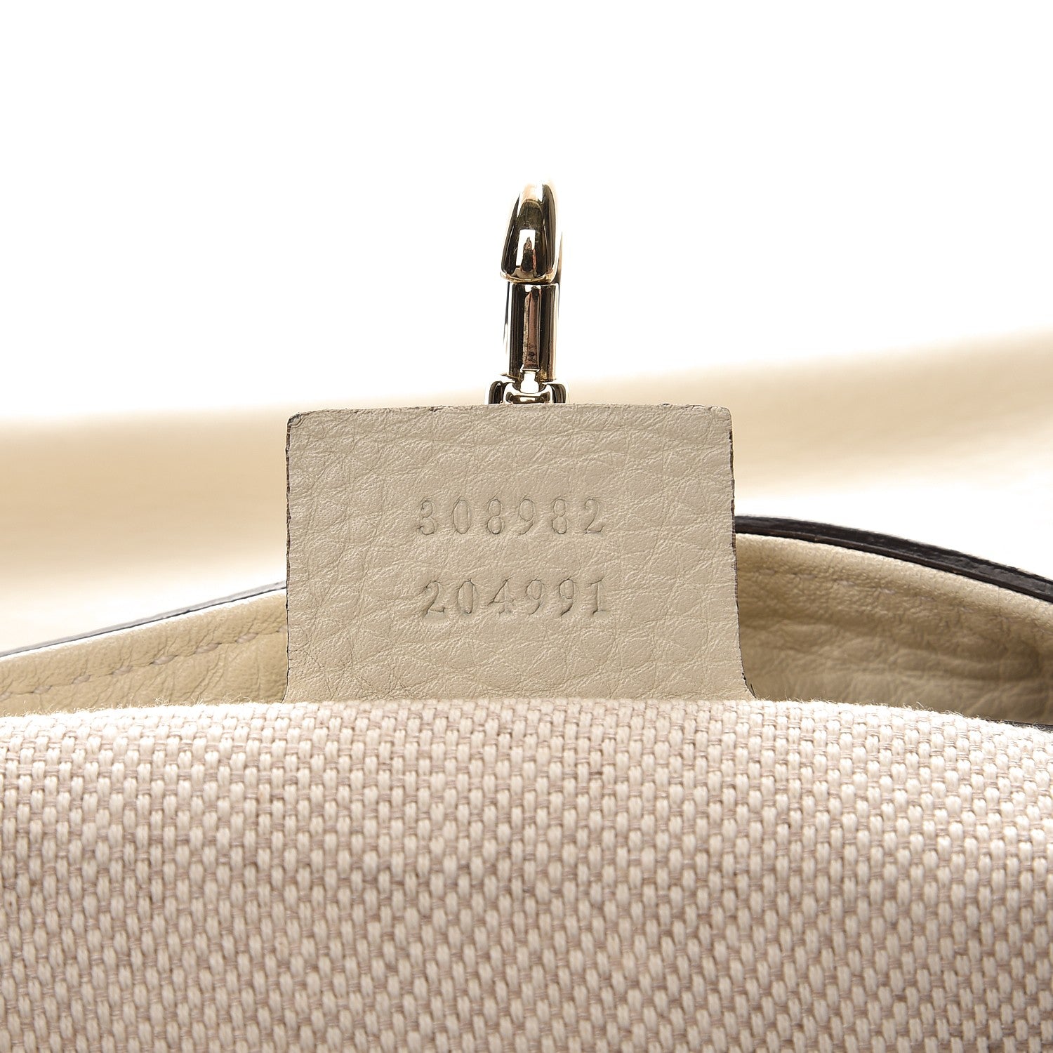 Gucci Pebbled Calfskin Medium Soho Chain Shoulder Bag Off White 7 of 7
