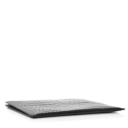 Saint Laurent Calfskin Crocodile Embossed Zipped Tablet Holder Black 4 of 8