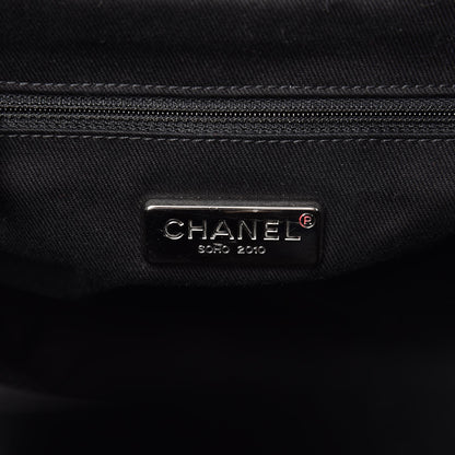 Chanel Glazed Calfskin Quilted Tweed Portobello Tote Black Red 6 of 8