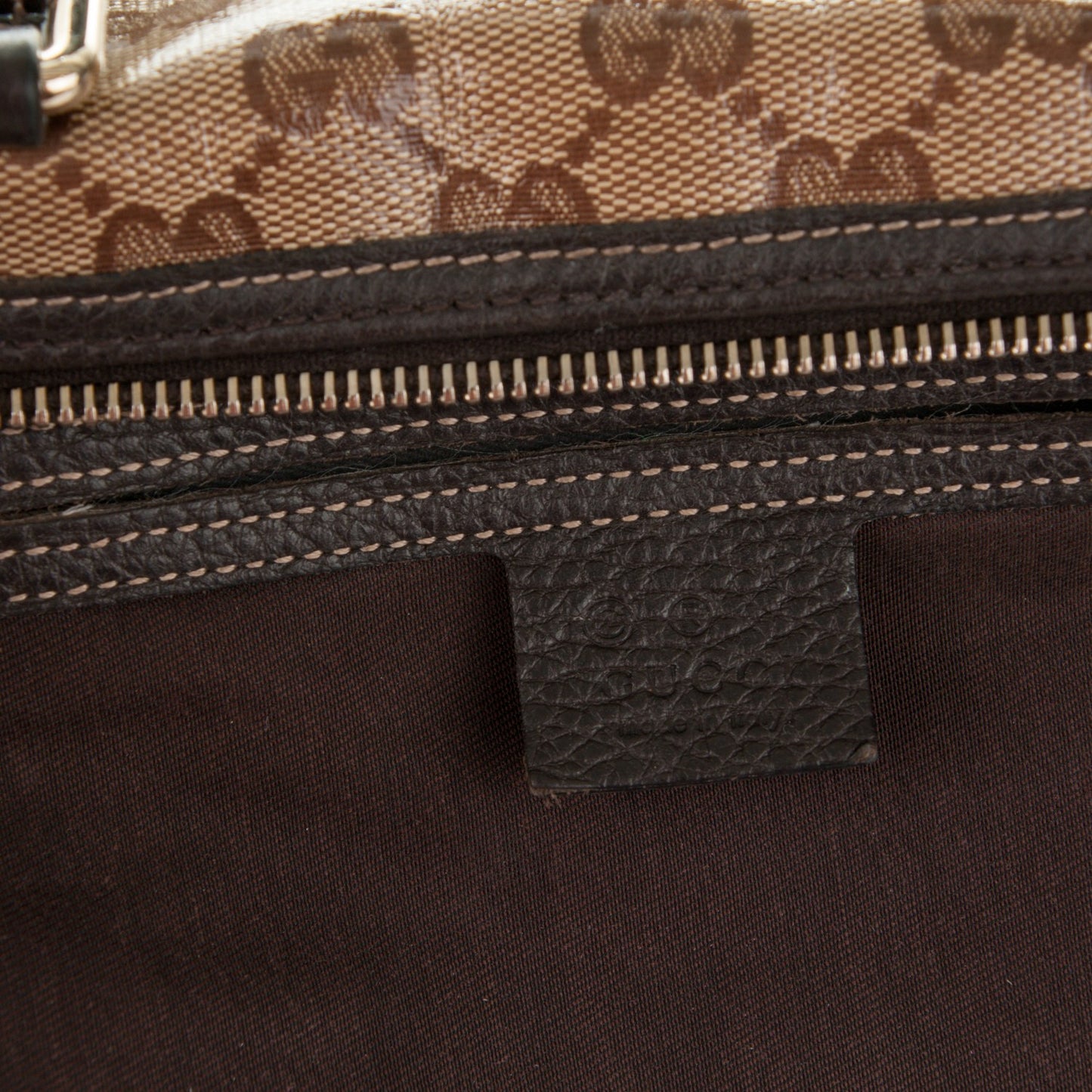 Crystal Monogram Medium Joy Boston Dark Brown