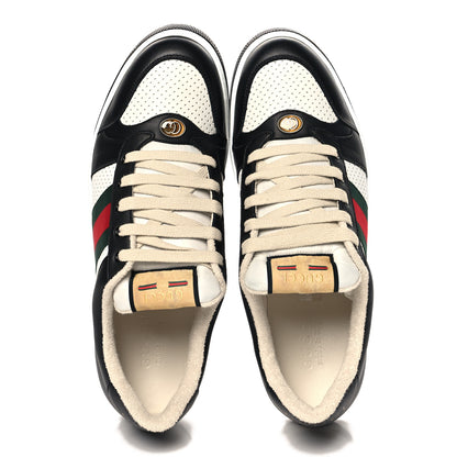 Gucci Calfskin Web Mens Screener Sneakers 11 Black White 2 of 10