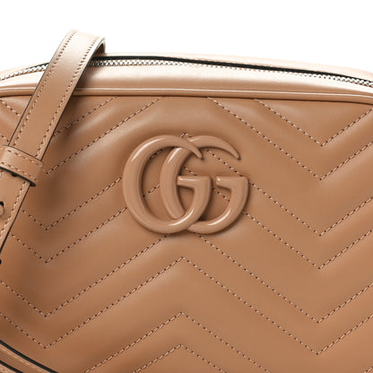 Gucci Calfskin Matelasse Monochrome Small GG Marmont Chain Shoulder Bag Camelia 8 of 10