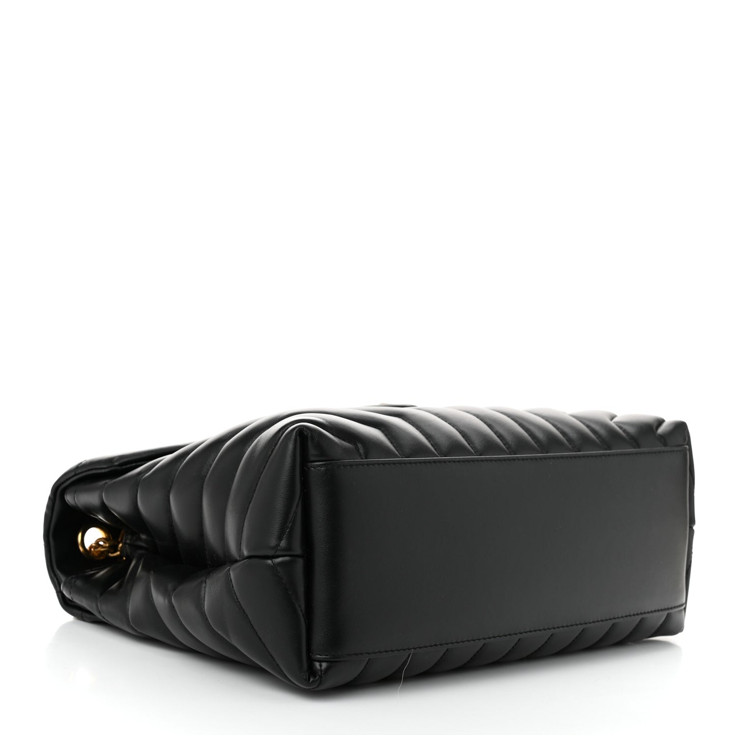 Calfskin Y Quilted Monogram Medium Loulou Chain Satchel Black