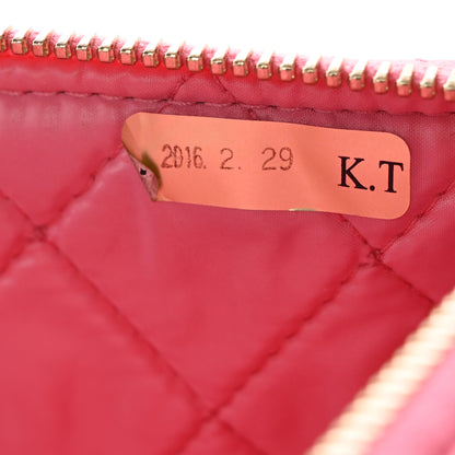 Chanel Lambskin Quilted Charms Large Cosmetic Case  Dark Pink 8 of 11