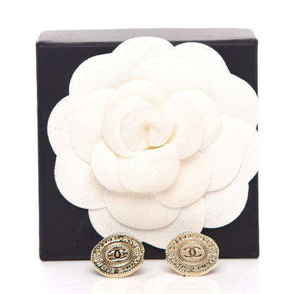Chanel Metal CC Rue Cambon Round Earrings Gold 5 of 5