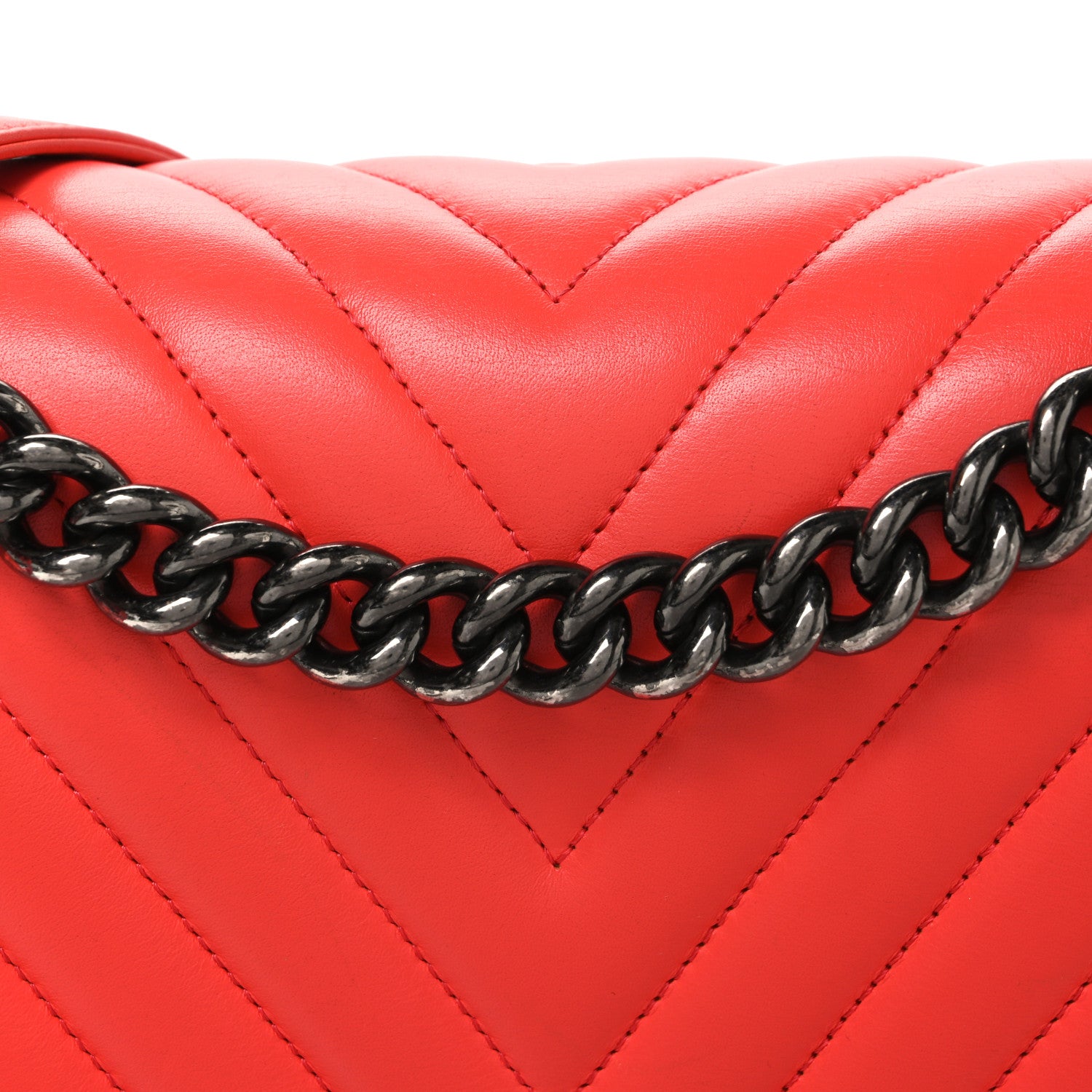 Chanel Lambskin Chevron Quilted Medium Boy Flap Orange 8 of 11