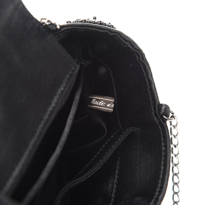 Chanel Satin Beaded CC Evening Bag Black 7 of 12