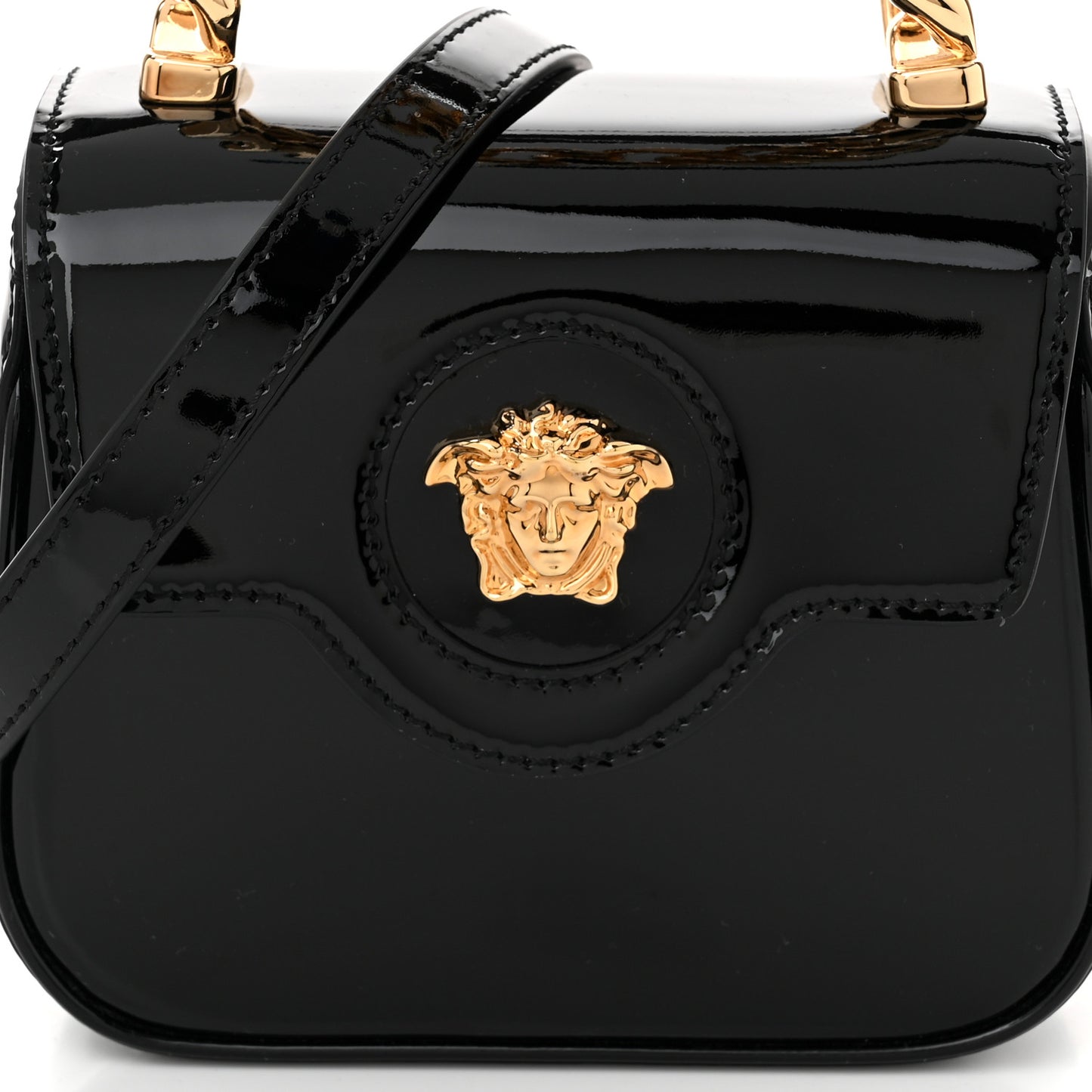 Patent Mini La Medusa Bag Black