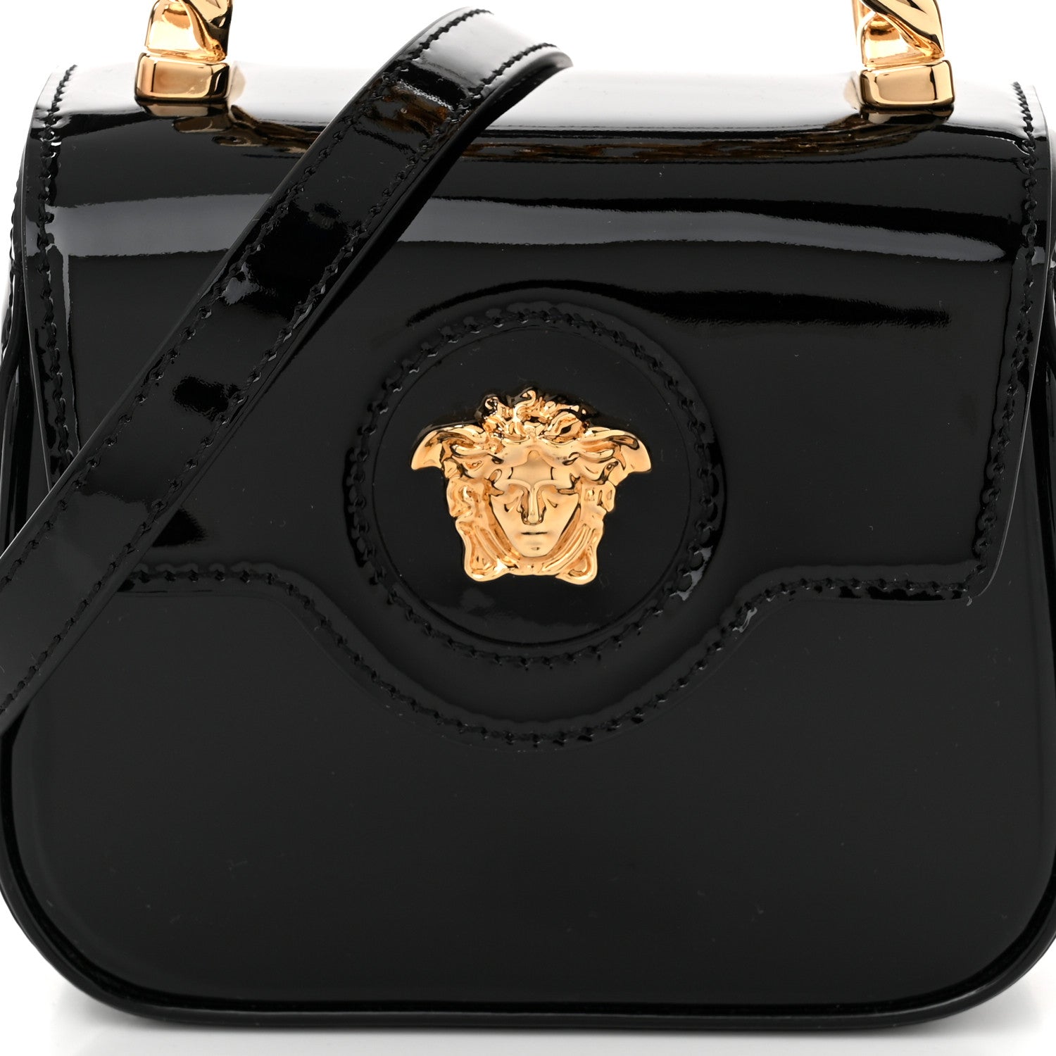 Versace Patent Mini La Medusa Bag Black 7 of 9