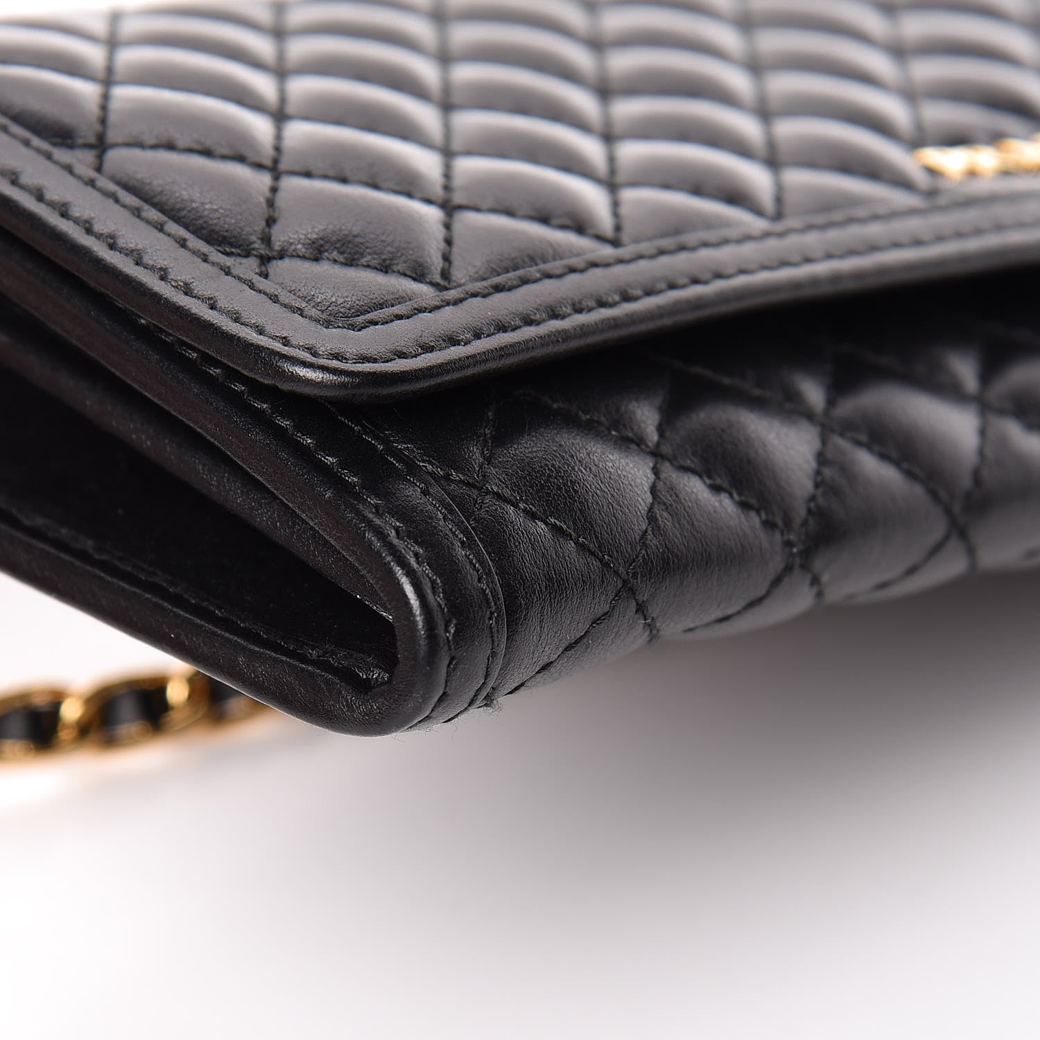 Prada Soft Calfskin Quilted Chain Wallet Black 12 of 14