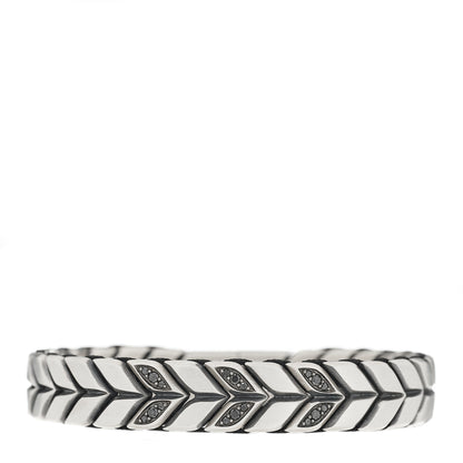 David Yurman Sterling Silver Black Diamond Chevron Bracelet 1 of 8