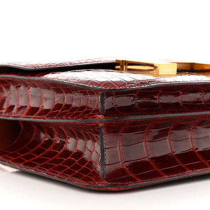 Hermes Shiny Niloticus Crocodile Constance 24 Rouge H 9 of 10