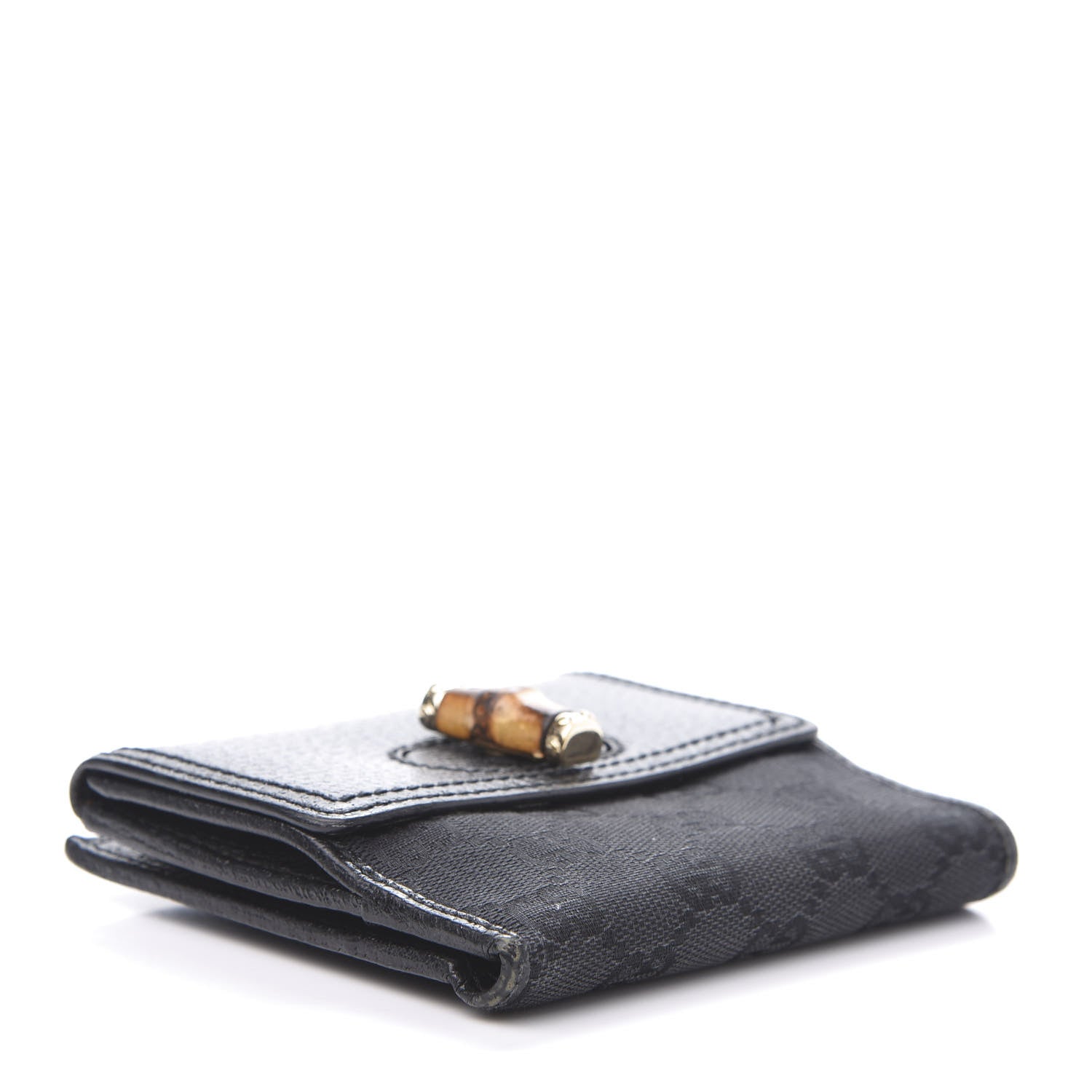 Gucci Monogram Bamboo French Wallet Black 4 of 11