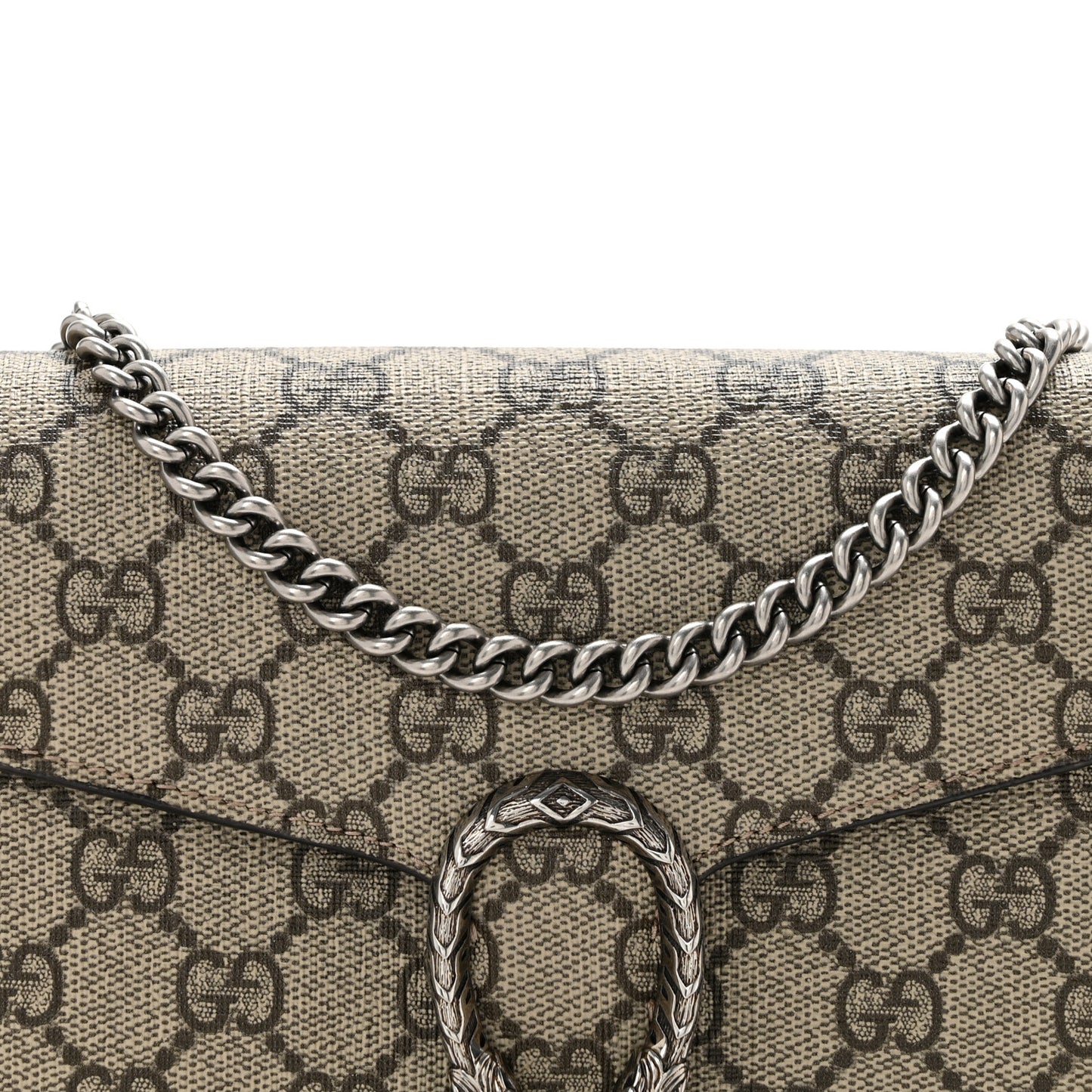 GG Supreme Monogram Mini Dionysus Chain Wallet Beige Taupe