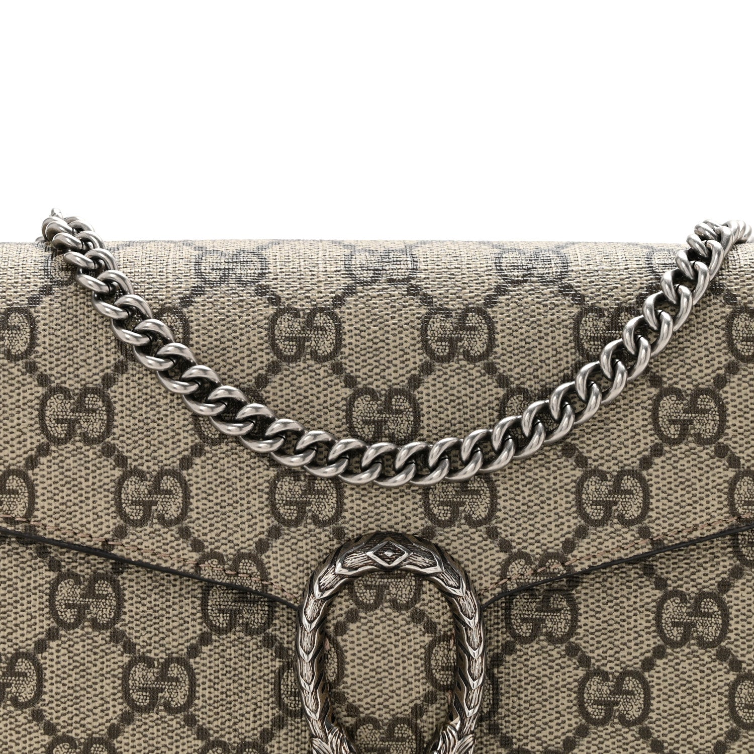 Gucci GG Supreme Monogram Mini Dionysus Chain Wallet Beige Taupe 8 of 13